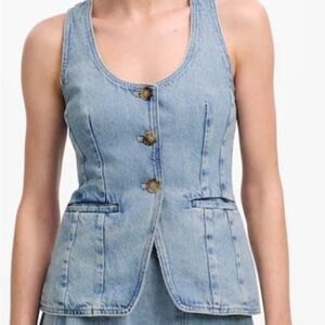 Madewell Light Blue Denim Vest